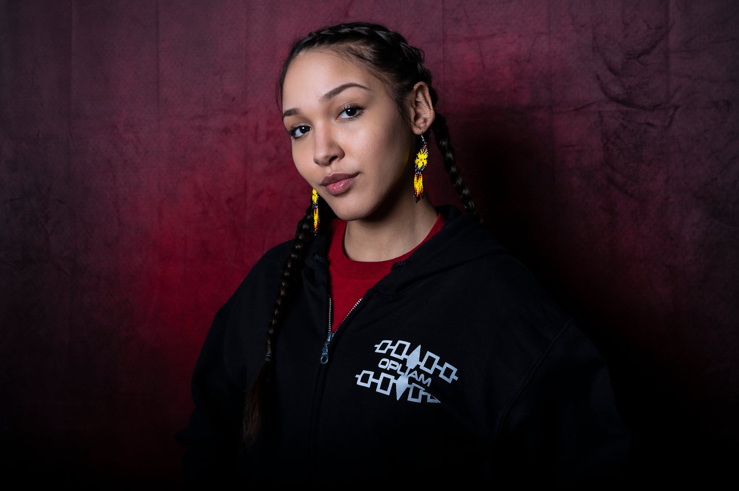 Warrior Zipper Hoodie | Black x White